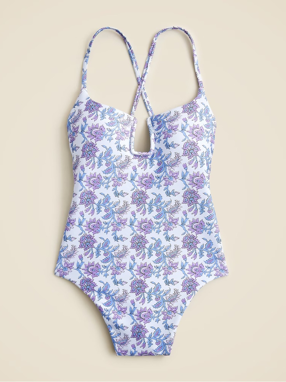 NWT J.Crew Mira Classic Sculpt One Piece Swimsuit in Blue Multi Sz 6